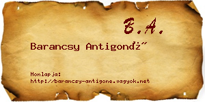 Barancsy Antigoné névjegykártya